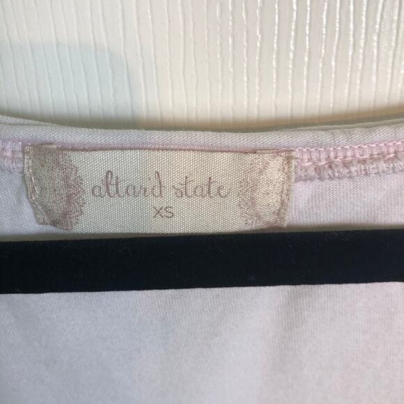 Altar'd State Asymmetrical Raw Edge Hem Super Light Pink T-shirt - Size XS - Picture 3 of 5